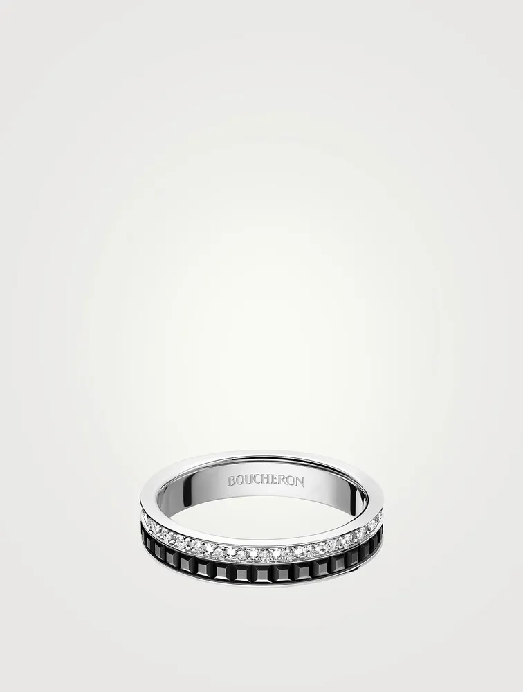 Quatre Black Edition 18K Gold Wedding Band With Diamonds