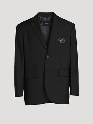 Oversized Suit Jacket With Logo