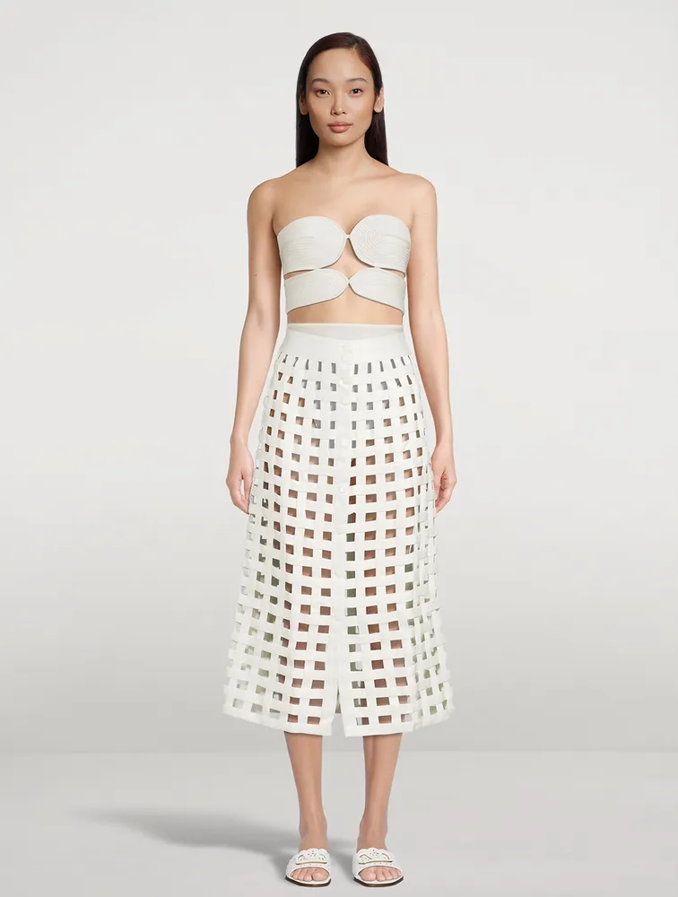 Cut-Out Midi Skirt