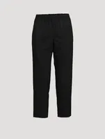 Wool Gabardine Straight-Leg Trousers