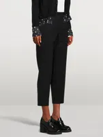 Wool Gabardine Straight-Leg Trousers