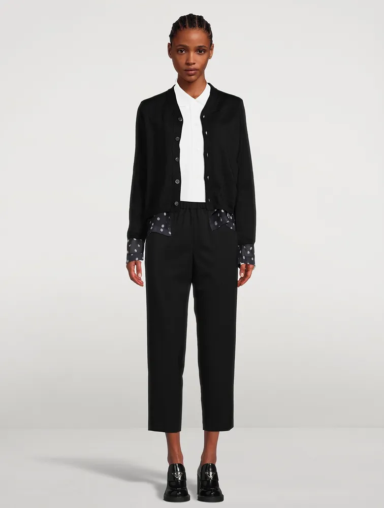 Wool Gabardine Straight-Leg Trousers