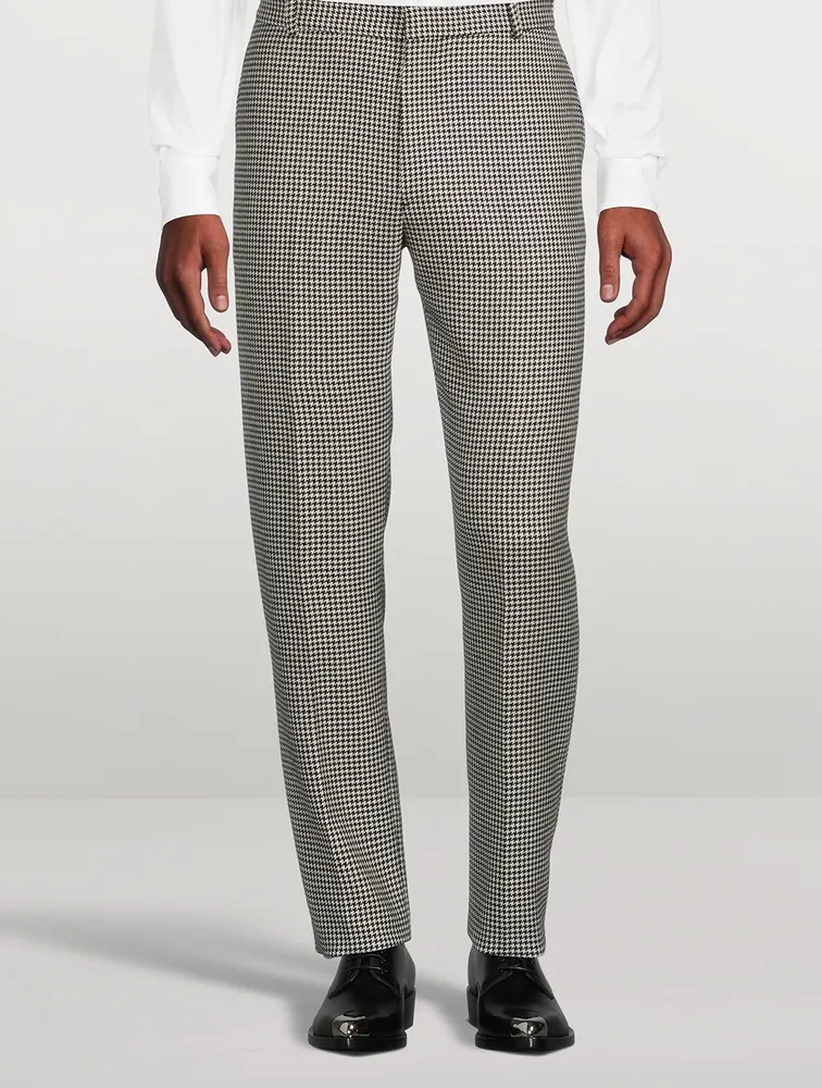 Wool And Mohair Houndstooth Pants