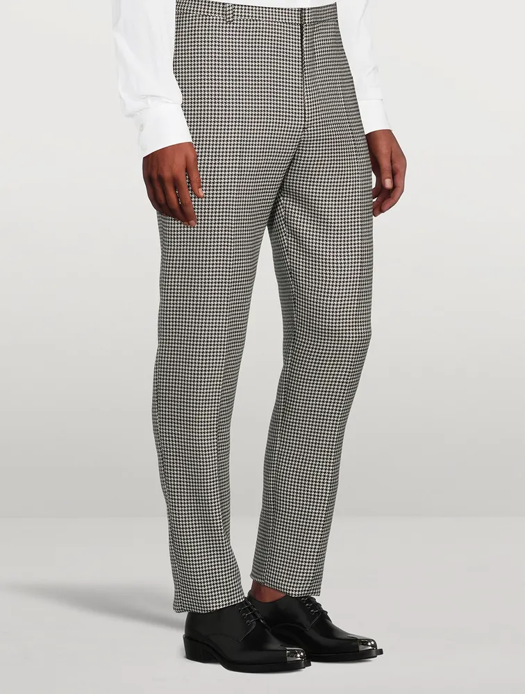 Wool And Mohair Houndstooth Pants