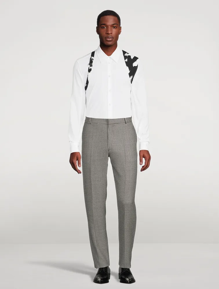 Wool And Mohair Houndstooth Pants