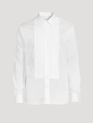 Cotton Voile Pleated Bib Shirt