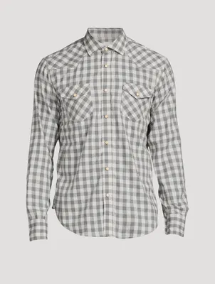 Western Cotton Plaid Shirt