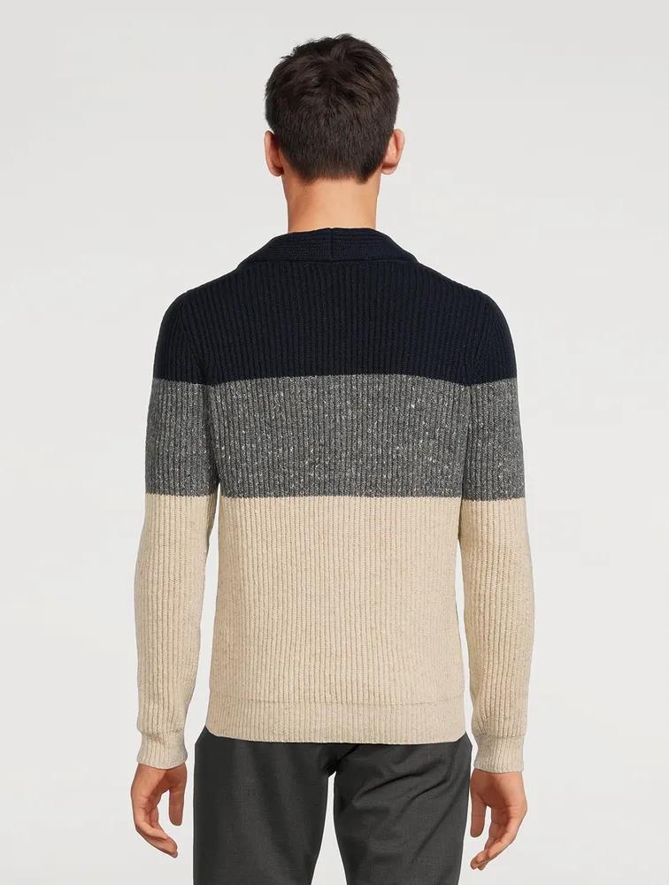 Wool Cashmere Shawl Cardigan Sweater