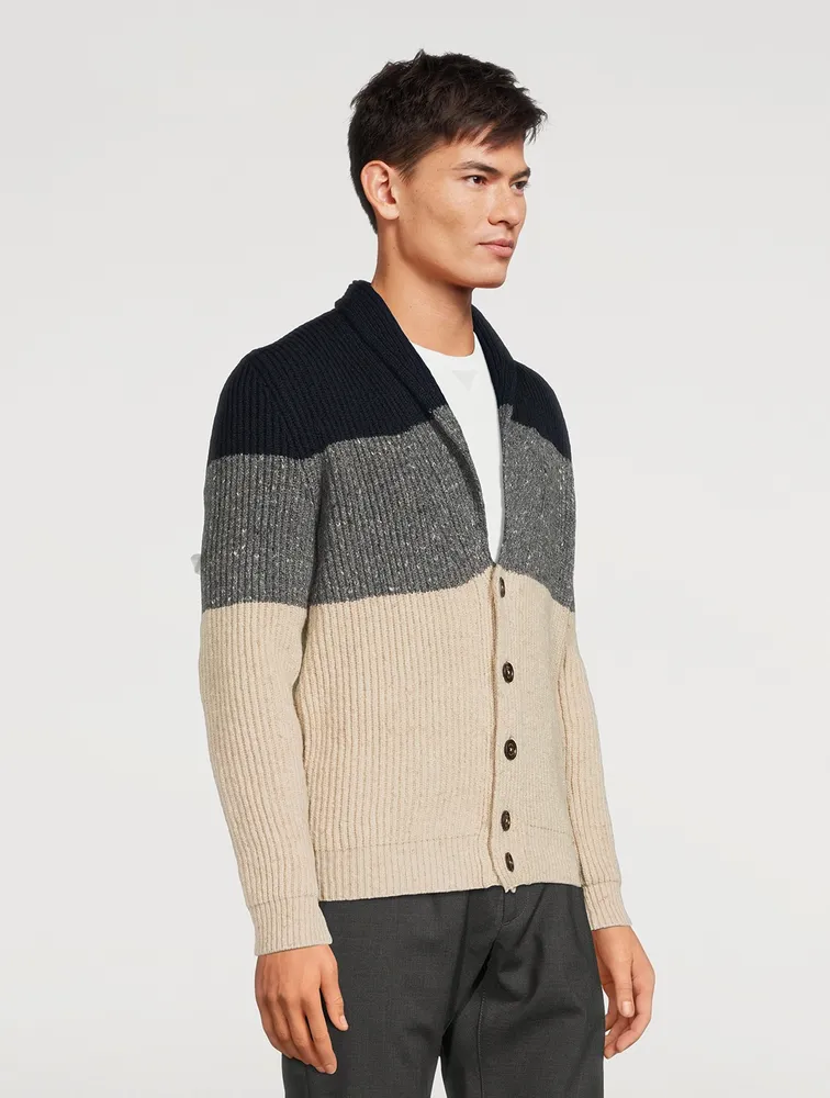 Wool Cashmere Shawl Cardigan Sweater