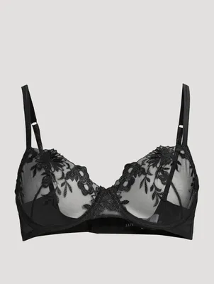 Zephyr Lace-Trimmed Tulle Underwire Bra