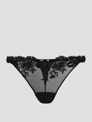 Zephyr Lace-Trimmed Tulle Thong