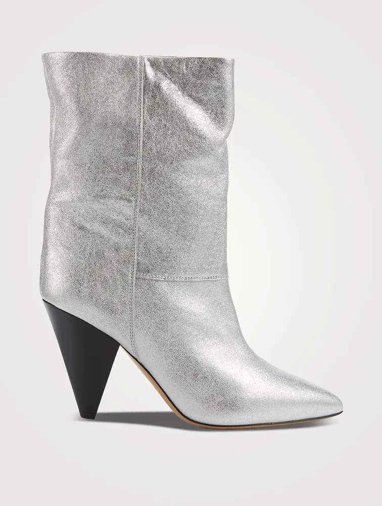 Locky Metallic Leather Ankle Boots