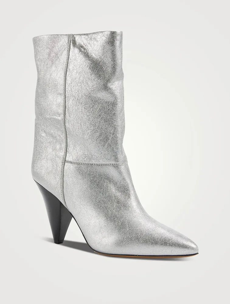 Locky Metallic Leather Ankle Boots