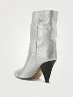 Locky Metallic Leather Ankle Boots