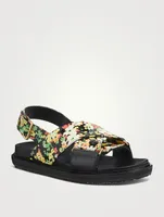 Fussbett Leather Slingback Sandals Floral Print