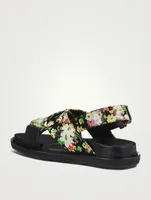 Fussbett Leather Slingback Sandals Floral Print