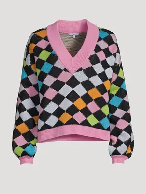 Delilah Rainbow Harlequin Sweater