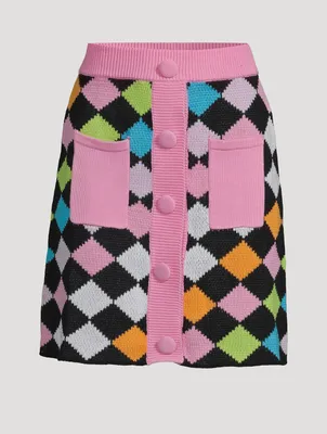 Hadley Rainbow Harlequin Knitted Skirt