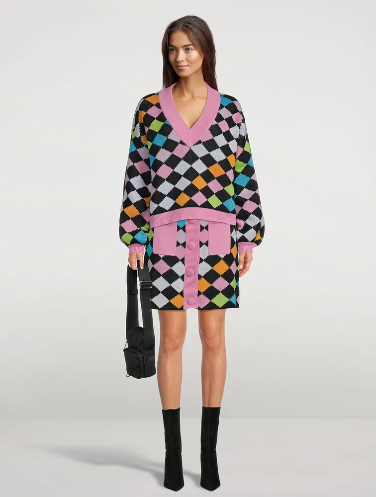 Hadley Rainbow Harlequin Knitted Skirt