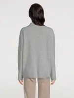 The Wool-Cashmere Open Polo Sweater