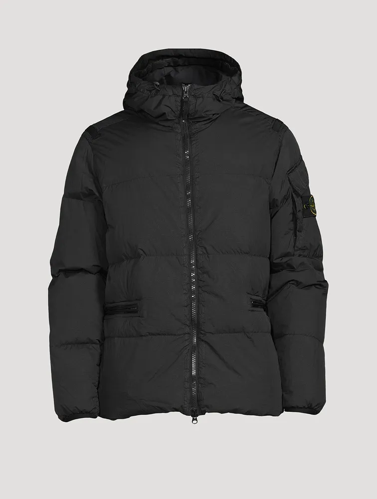 Nylon Hooded Down Jacket