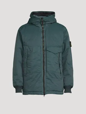 Opaque Nylon Twill Down Hooded Jacket