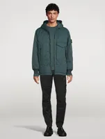 Opaque Nylon Twill Down Hooded Jacket