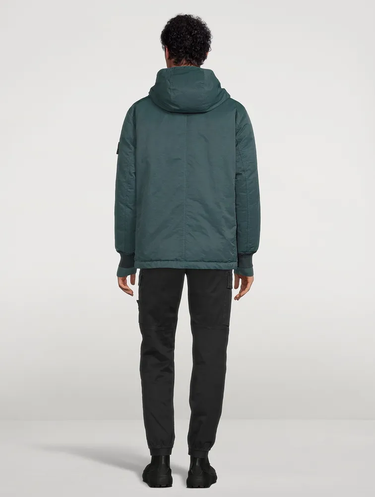 Opaque Nylon Twill Down Hooded Jacket