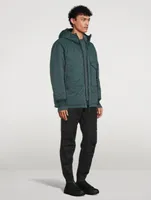 Opaque Nylon Twill Down Hooded Jacket
