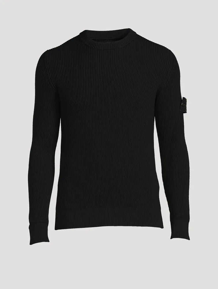 Wool Ribbed Knit Sweater