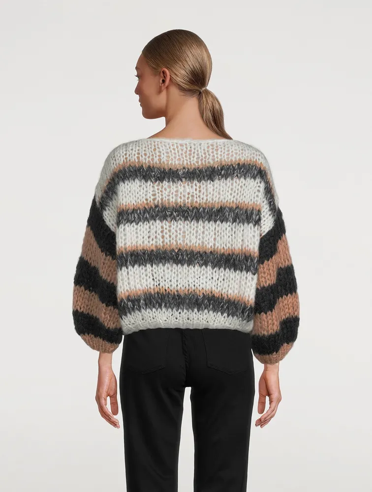 Big Mohair-Blend Sweater Multicolour Stripe