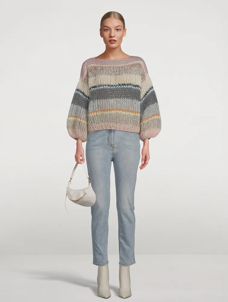 Big Mohair-Blend Galore Sweater Stripe