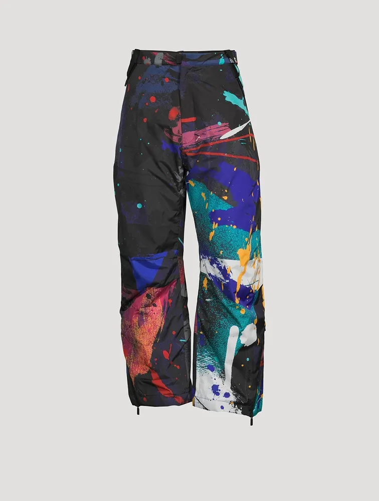 Wadded Ski Pants Splatter Print