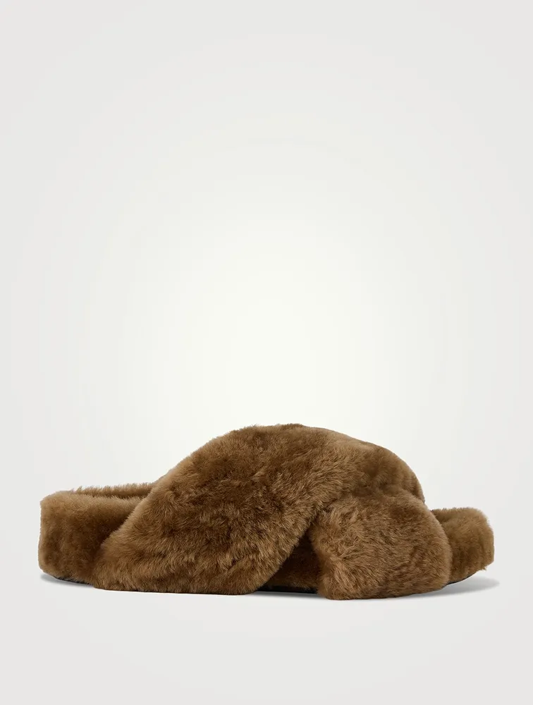 Shearling Slide Sandals