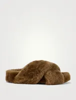 Shearling Slide Sandals