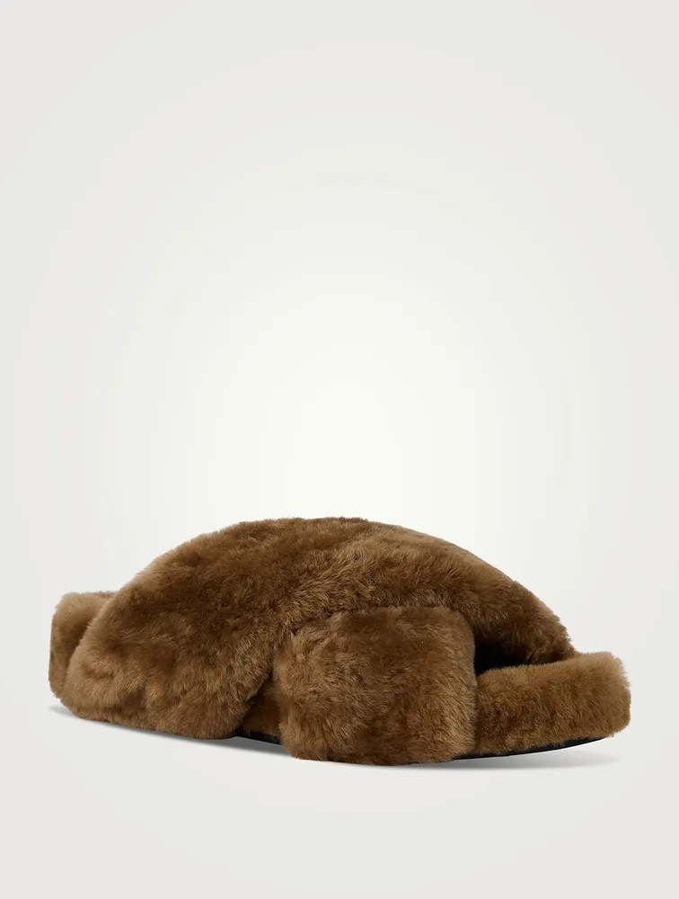 Shearling Slide Sandals
