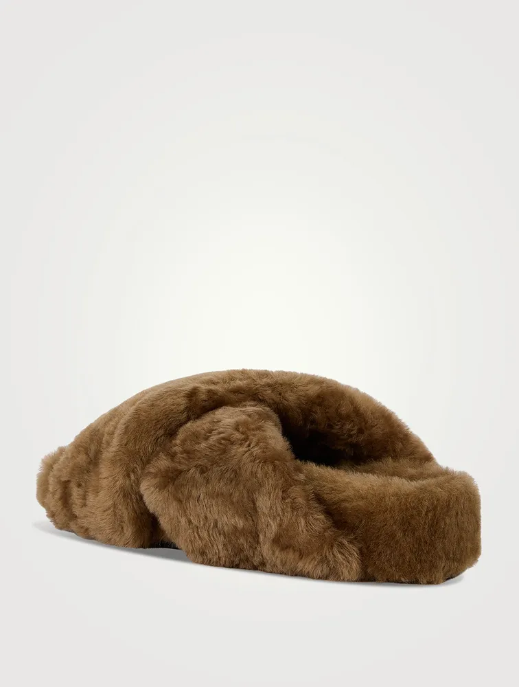 Shearling Slide Sandals