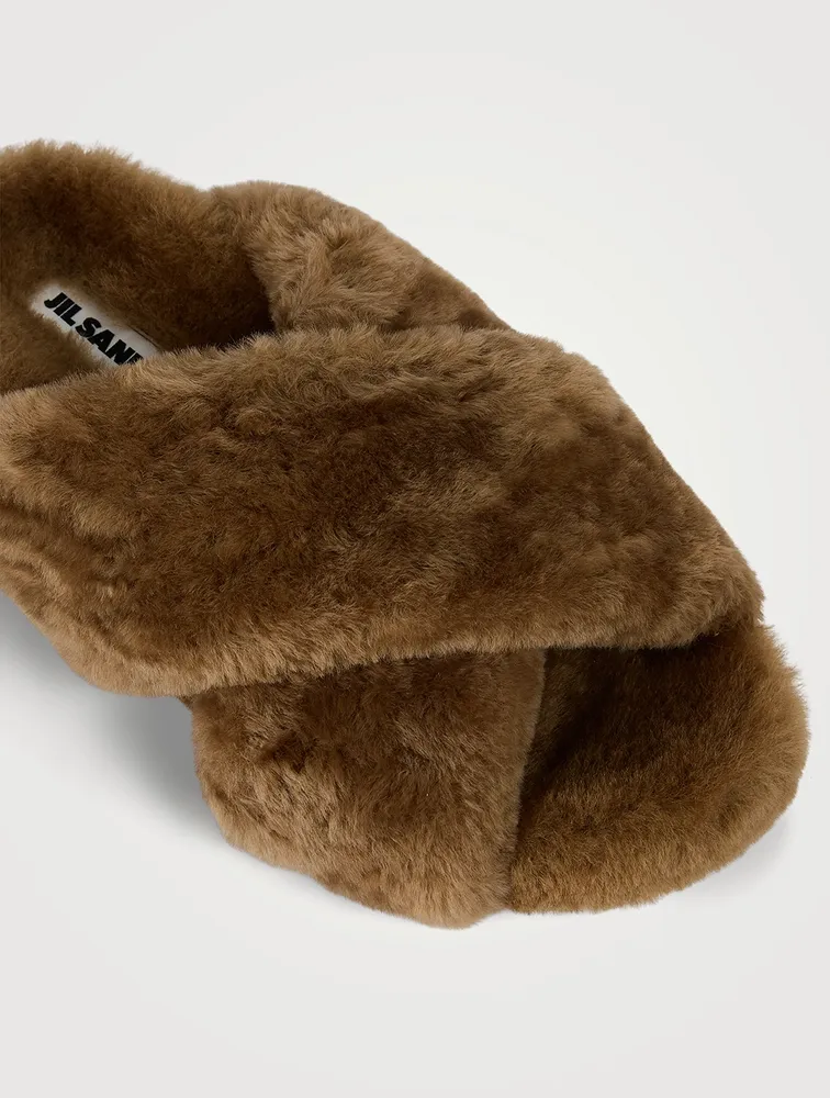 Shearling Slide Sandals
