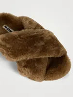 Shearling Slide Sandals