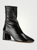 Leather Patent Glove Ankle Boots
