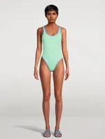 Piped Scoop One-Piece Swimsuit