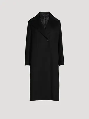 Wool Coat With Down Vest