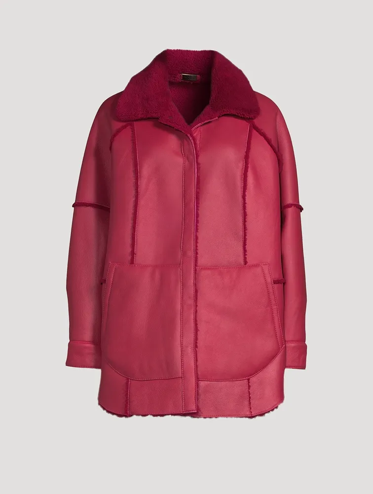 Fractal Reversible Shearling Shirt Jacket