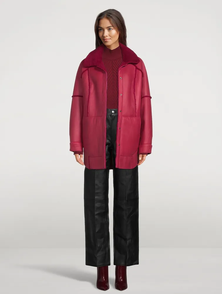 Fractal Reversible Shearling Shirt Jacket