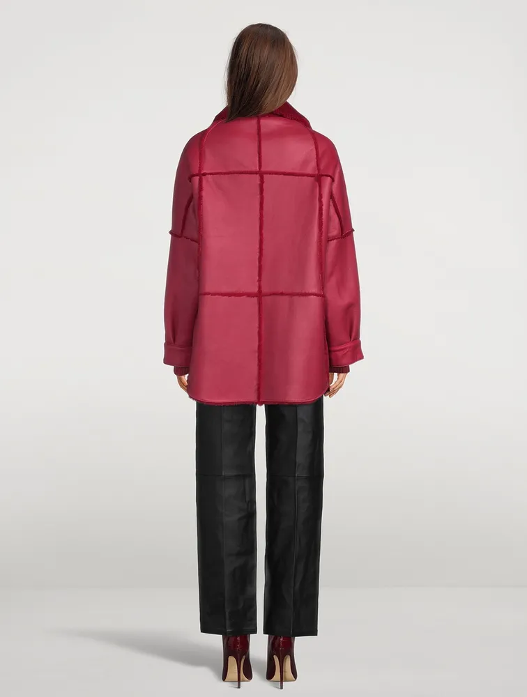 Fractal Reversible Shearling Shirt Jacket