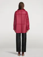 Fractal Reversible Shearling Shirt Jacket