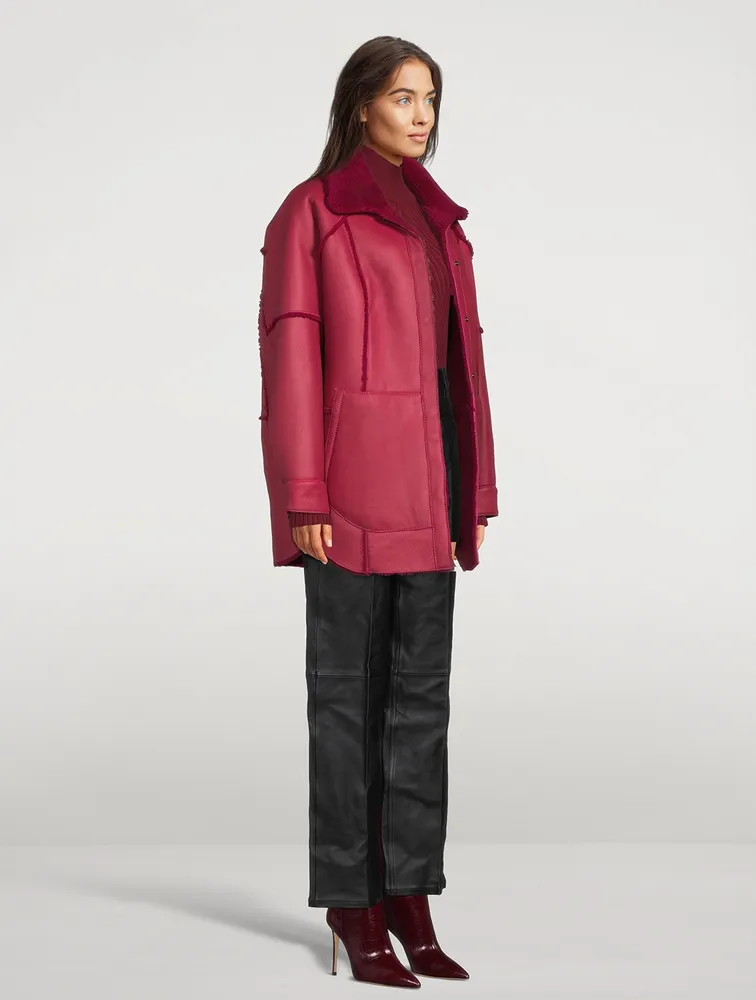 Fractal Reversible Shearling Shirt Jacket