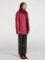 Fractal Reversible Shearling Shirt Jacket