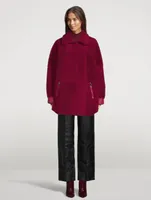 Fractal Reversible Shearling Shirt Jacket