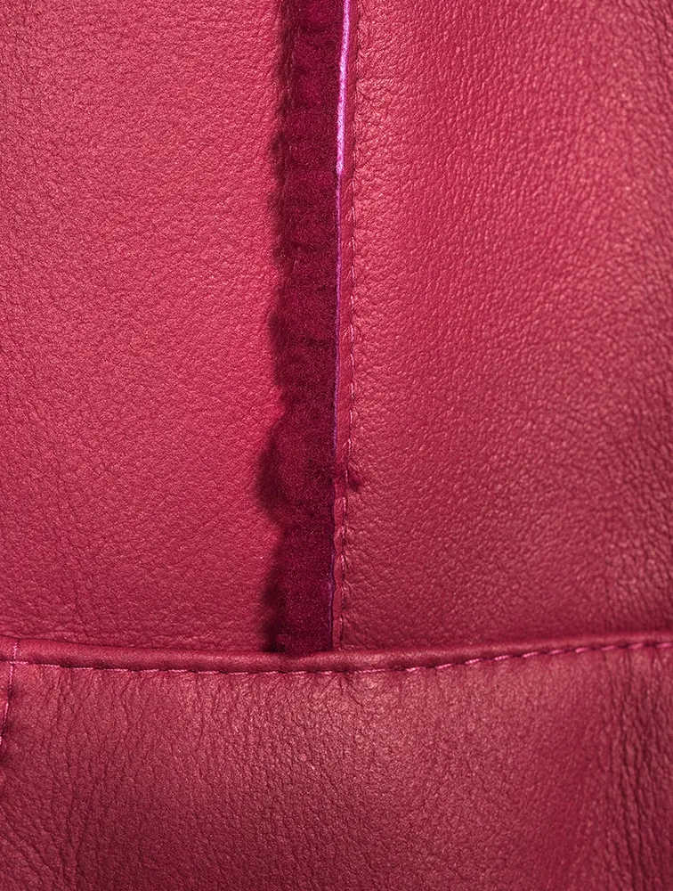 Fractal Reversible Shearling Shirt Jacket